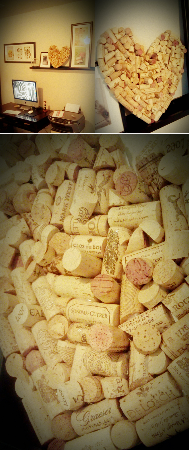 heart made of wine corks